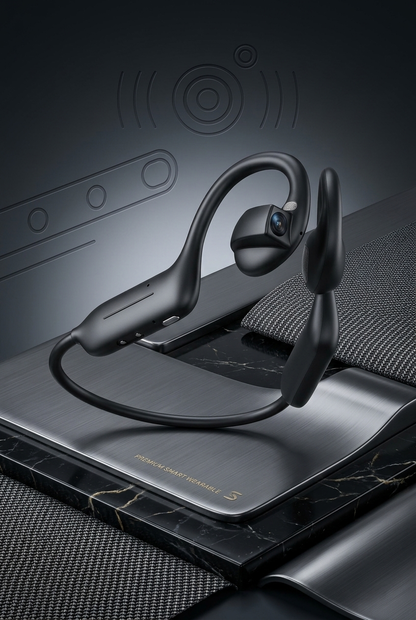 NOVARA Smart Headset – Hands-Free 8MP Camera, Open-Ear Audio & AI Assistant
