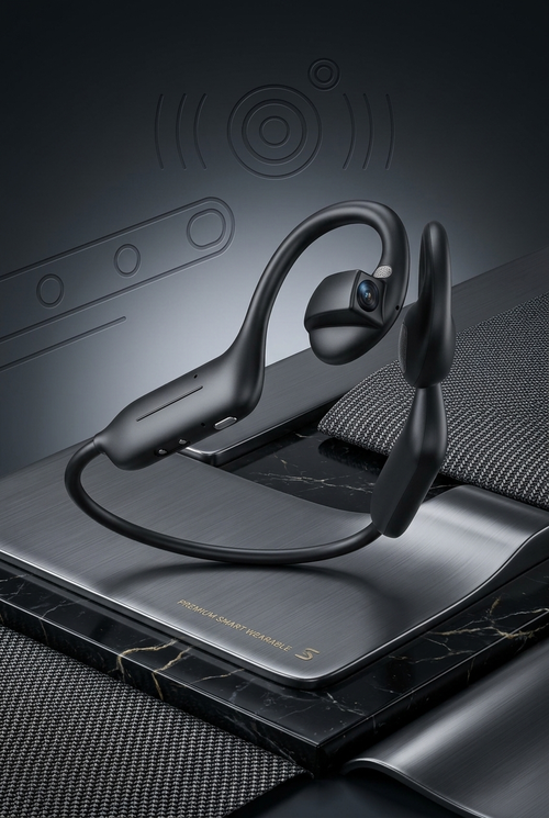 NOVARA Smart Headset – Hands-Free 8MP Camera, Open-Ear Audio & AI Assistant