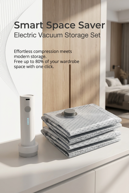Cordless Travel Vacuum Storage Compression Bag Set
