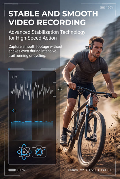NOVARA Smart Headset – Hands-Free 8MP Camera, Open-Ear Audio & AI Assistant